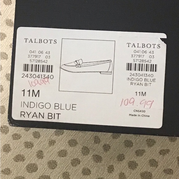 Talbots Indigo Blue Loafers with Silver bit buckle size 11 - Picture 3 of 3